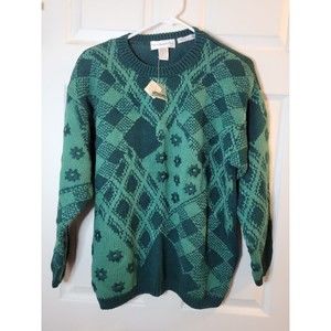 Women's vintage PARIS SPORT CLUB Green Sweater size M